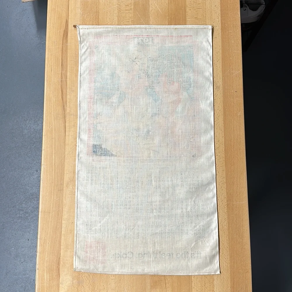 Vintage 1974 Coca Cola Cloth Linen Calendar Excellent Condition.